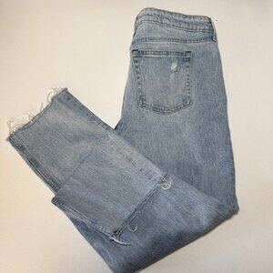 FREE ASSEMBLY WOMENS SIZE 14 JEANS SUPER HIGH RISE STRAIGHT DISTRESSED LIGHT WAS